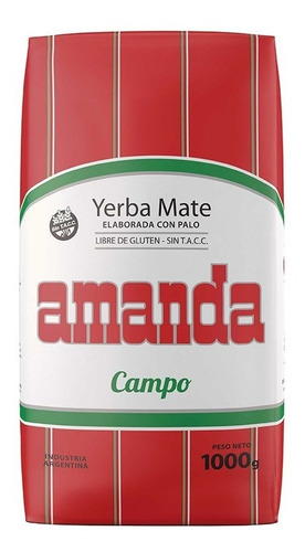 Yerba Mate Amanda Campo Con Palo Paquete 1 Kgr.