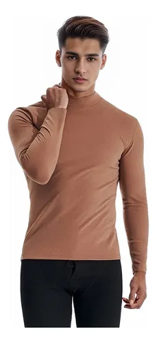 Butygity playera térmica de manga larga con cuello alto para hombre