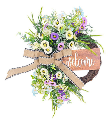 Una Corona De Flores De Primavera Para Colgar En Forma De La