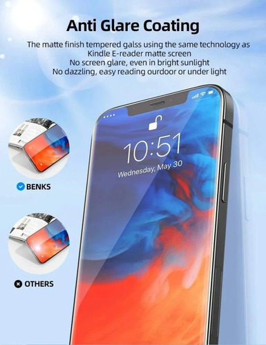 Case Benks Para iPhone 12 Normal 6.1 Funda 360° De Vidrio