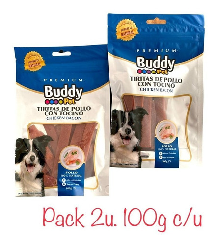 Imagen 1 de 2 de Pack 2 Snack Premium Para Mascotas Perros Adultos 100g C/u