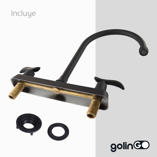 Llave Mezcladora Para Fregadero 8 Pulgadas Solvex Grifo Negro