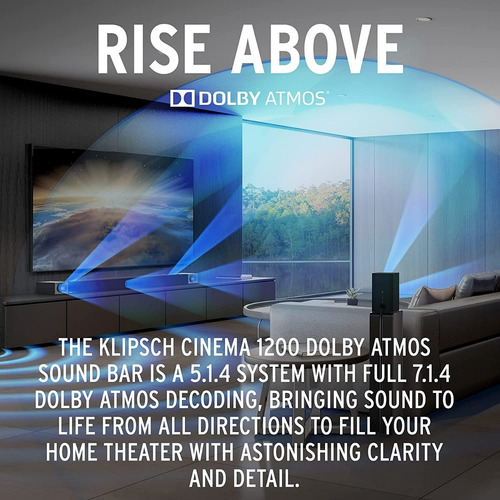 Barra Cinema 1200 Klipsch 5.1 Dolby Atmos Negro