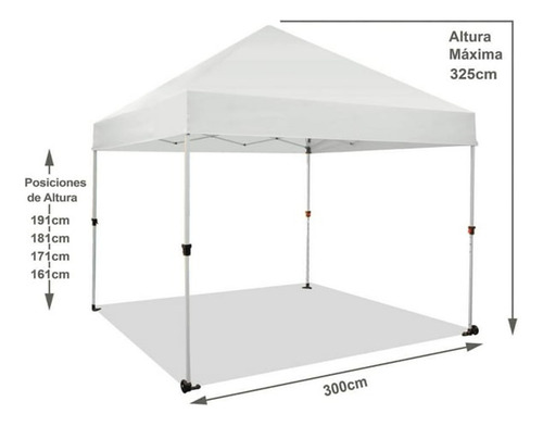 Toldo Plegable Carpa 3x3 Plegable Recreativo Msi