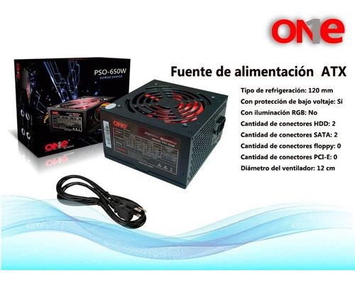 Fuente De Poder Atx One 650w Pso-650w