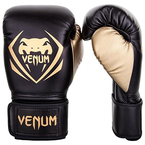 Venum Contender Guantes De Boxeo - Negro / Dorado - 8 Onzas