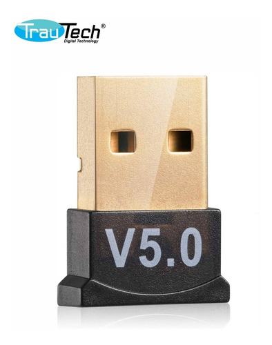 Adaptador Usb Bluetooth 5.0 Trautech Para Pc O Laptop 10 Mts