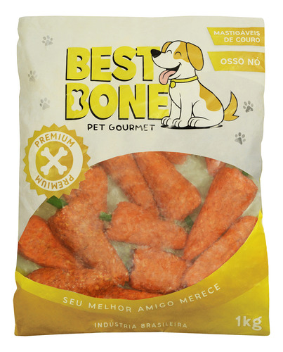 Osso Fantasia Cenoura 1 Kg Petisco Para Cachorros Best Bone