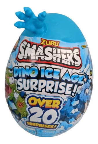 Zuru Smashers Raptor Dino Ice Age Huevo 20 Sorpresas Azul