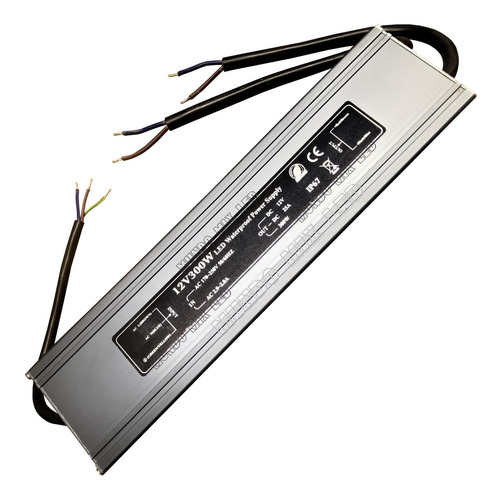 Imagem 3 de 3 de 03pçs Fonte Blindada Prova D'água 12v Ip67 25a 300w - 220v