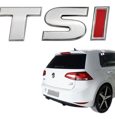 Emblema Nome Tsi Vw 2015/ ... Cromado Letra I Vermelha 