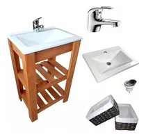 Comprar Combo Vanitory  Pie50 Con Bacha Grifería Y Canastos