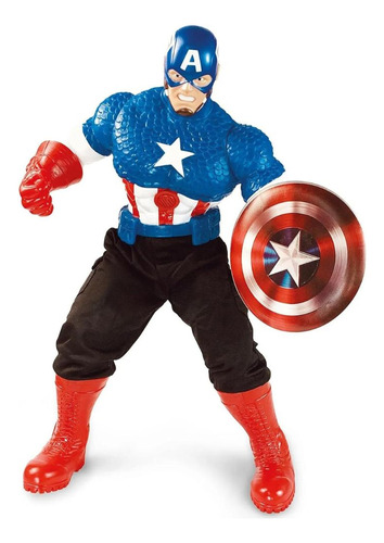 Boneco Capitão América Avengers Articulado 50cm C 10 Falas