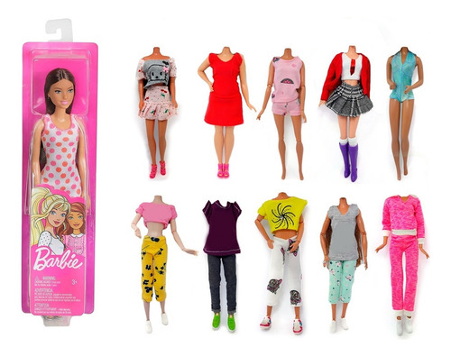 Barbie Basica, 25 Ropitas, Zapatitos + Vestido De Novia