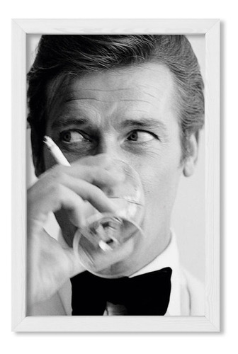 Cuadros Abstract 20x30 Chato Blanco Roger Moore James Bond