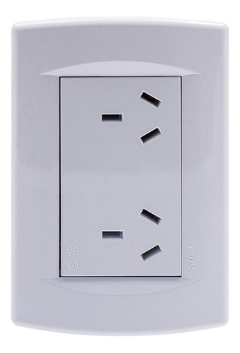 Imagen 1 de 8 de Llave De Luz Sica - 1 Toma Doble Enchufe Argentino - Blanca