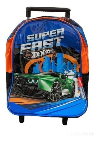 Mochila 12'' Hot Wheels Super Fast Con Carro (3886)