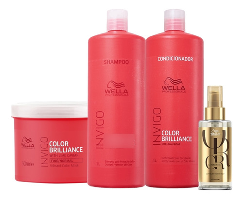 Wella Color Brilliance Sh+cond 1l+másc 500g+oil Reflec 100ml