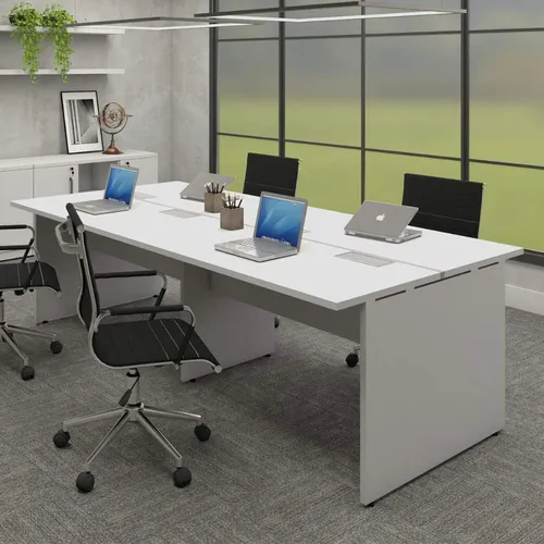 comprar Espaço De Trabalho Escritório P\u002F 4 Pessoas 2,40m Cinza F5