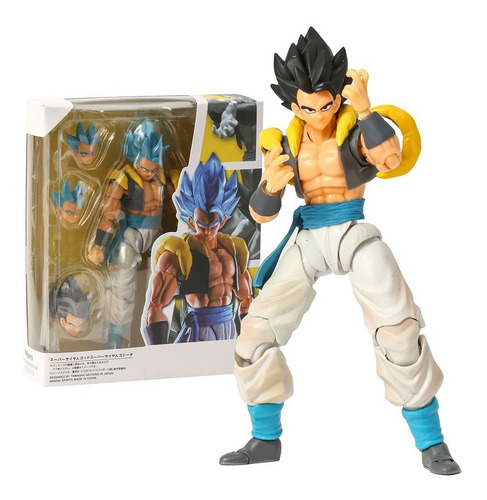 Imagen 1 de 7 de Figura De Shf Gogeta Dragon Ball Z De Pelo Azul, Juguetes Go