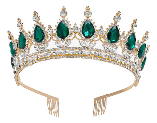 Diadema De Niñas Corona De Tiara Verde Para Mujer, Coronas D
