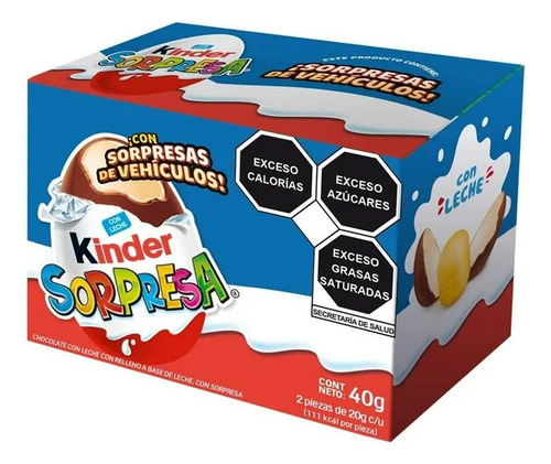 Chocolate Huevo Kinder Sopresa Niño con 2 piezas de 20g