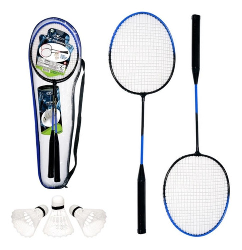 Kit Badminton Com 2 Raquetes + 3 Petecas + Bolsa 2024