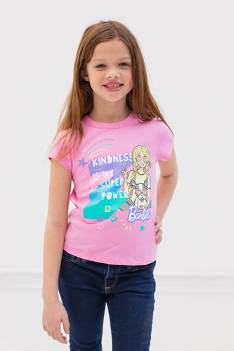 Pack De 2 Playeras Estampadas De Barbie Para Niñas Pequeñas
