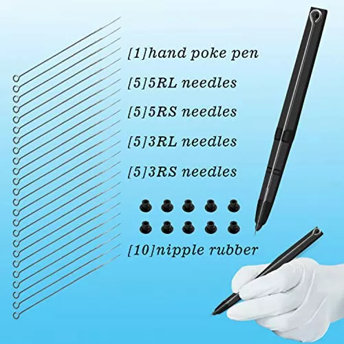 Chiitek Hand Poke and Stick Tattoo Kit Stick and Poke Pen 20