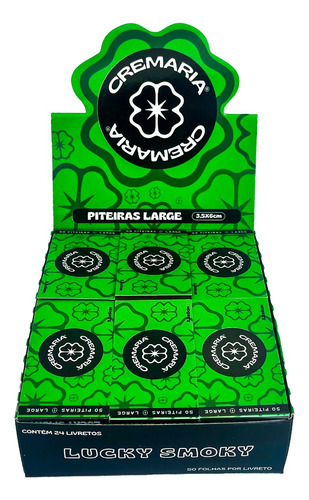 Caixa Piteira De Papel Large 24 Livretos Lucky Smoky Sabor Sem Sabor