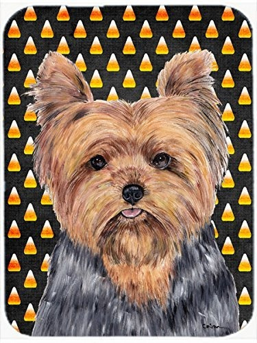 Caroline's Treasures Yorkie Candy Corn Halloween Portrait Ta