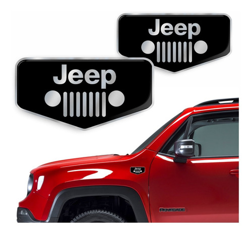 Adesivo Emblema Jeep Para Renegade Compass Cherokee Cromado