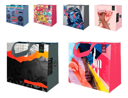 Kit Revenda 30 Ecobags Rafia Sacola Retornavel Estampas
