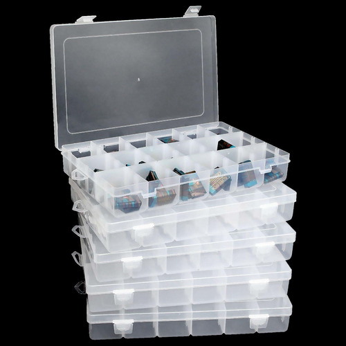 5 Caja Organizadora Plastico Divisor Ajustabl 18 Para Joya