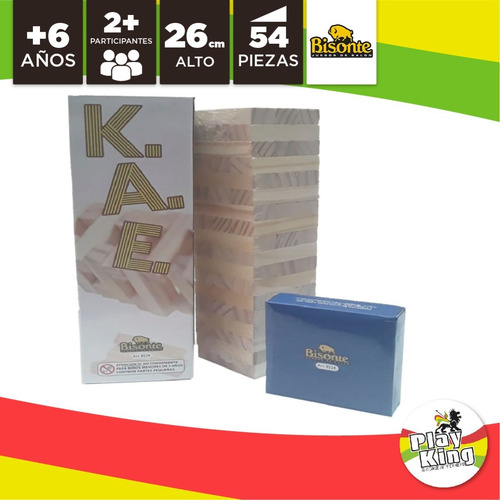 Imagen 4 de 10 de Kae Torre De Madera Bisonte Tipo Jenga Playking