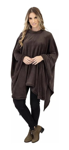 Poncho Feminino Casaco Cardigan Microfibra Kimono Frio