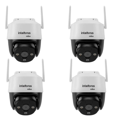 Kit 4 Câmeras Inteligente Wifi Intelbras Im7 Full Color 360° Cor Branco