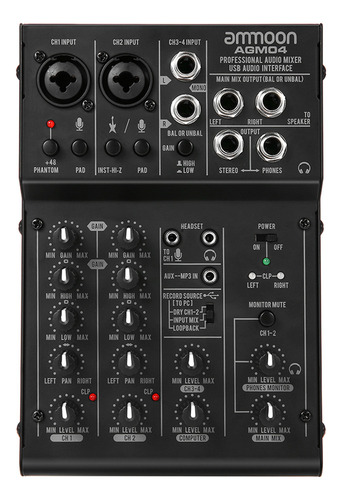 Mezclador Audio Digital Ammoon, Miniconsola Mezclas