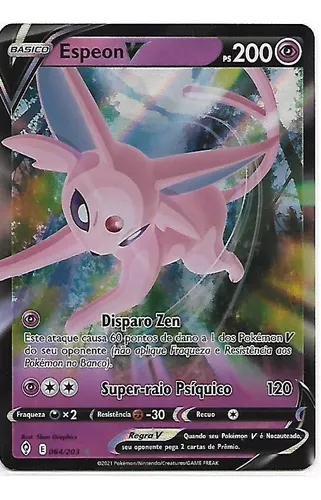 Espeon V, Céus em Evolução, Banco de Dados de Cards do Estampas  Ilustradas