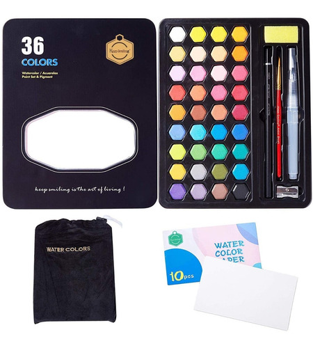 Acuarelas Profesionales 36 Colores Con Estuche