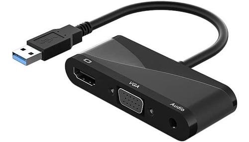 Convertidor Usb 3.0 A Hdmi + Vga + Auxiliar Jack 3.5 1080 Px