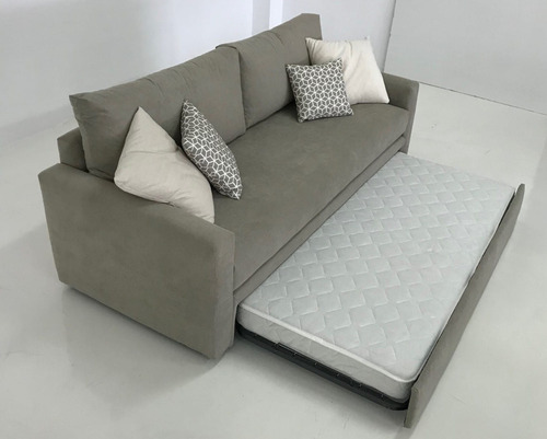 Divan Cama Chenille 1 Plaza Con Carro Elevable Muebles Oasis