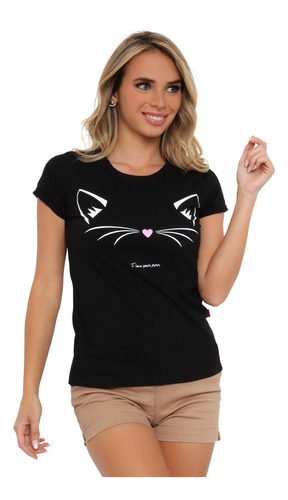 Playera Mujer Original Juvenil Blusa Sexy Estampado Gato