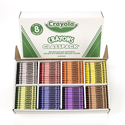 Crayola Crayon 800 Ct Classpack, 8 Colores Surtidos (52-8008