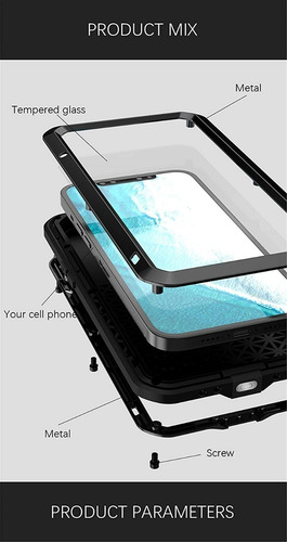 Imagen 6 de 7 de Carcasa Blindada iPhone 12 Pro Max | Lovemei Powerful Metal