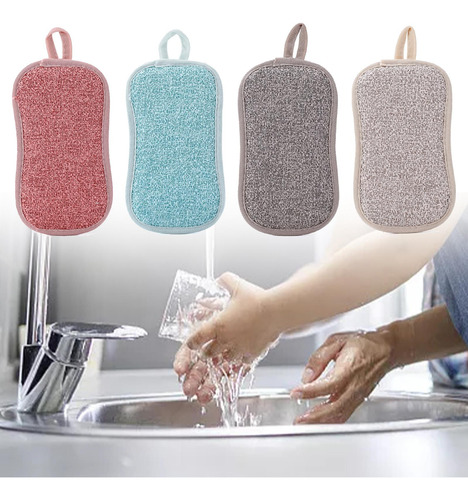 4 X 6 Paños De Limpieza De Esponja Para Fregar, Esponjas