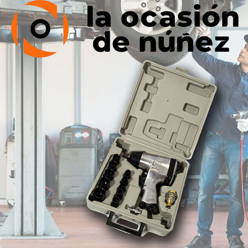 Imagen 4 de 7 de Llave De Impacto Neumatica Salkor 1/2 Maletin Accesorios