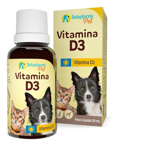 Vitamina D3 Suplemento Vitamínico Para Cães E Gatos 20ml