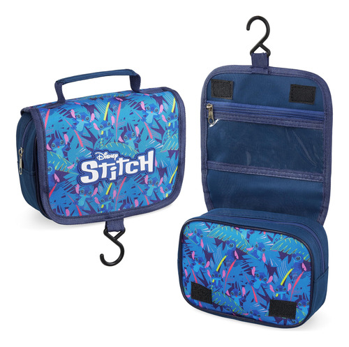 Neceser De Viaje Disney Stitch Para Mujer, Color Azul