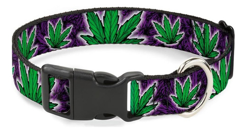 Collar Con Clip De Plástico Marijuana Haze Purple Mediano